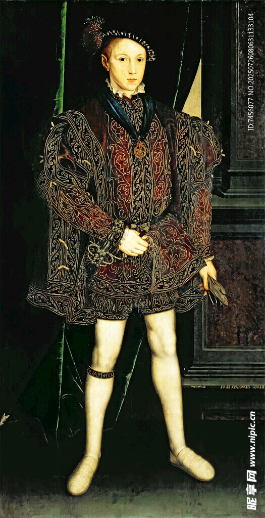 复古华丽服饰的男士肖像