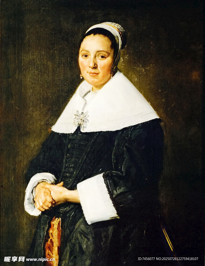古典装扮女性肖像画