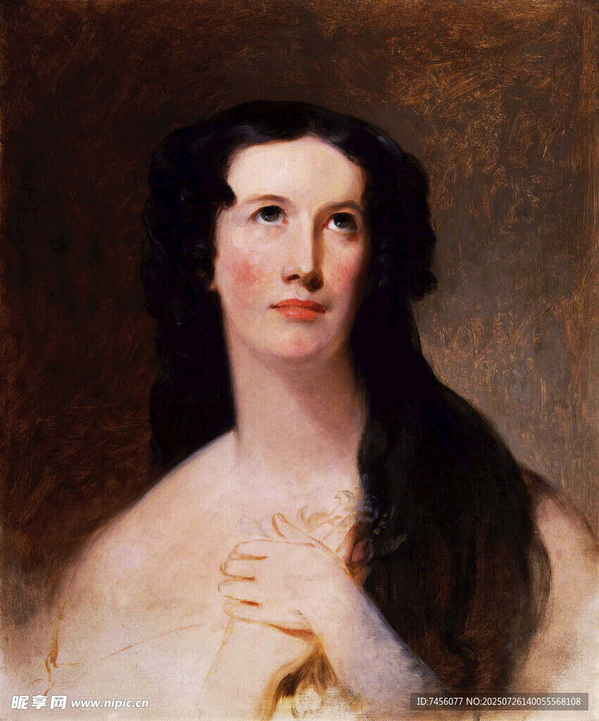 古典长发女士肖像画