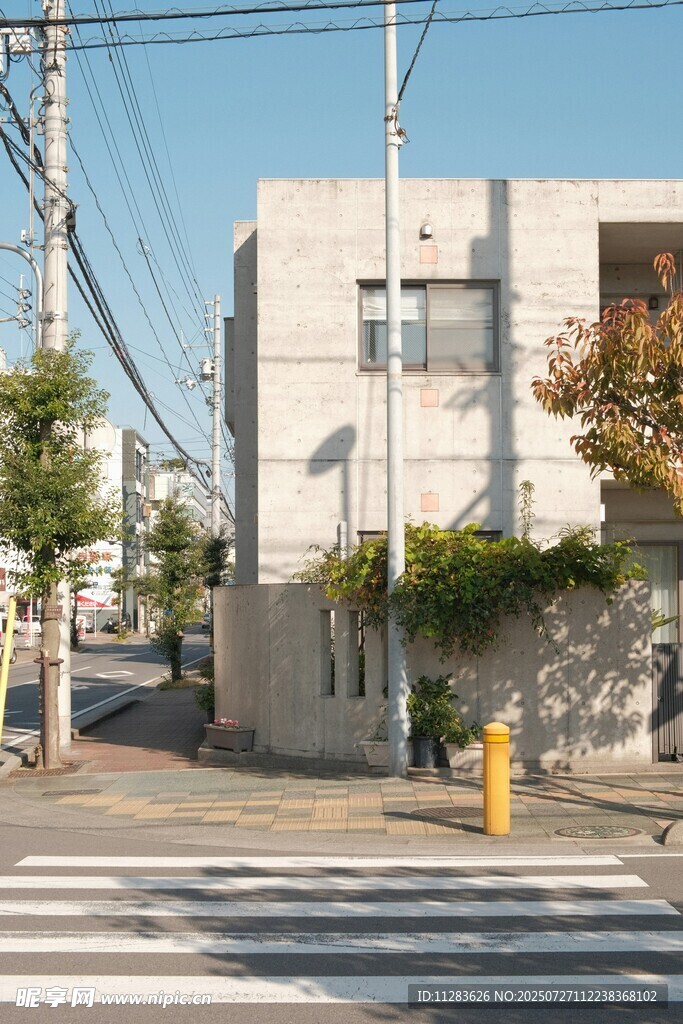 城市街角的简约建筑
