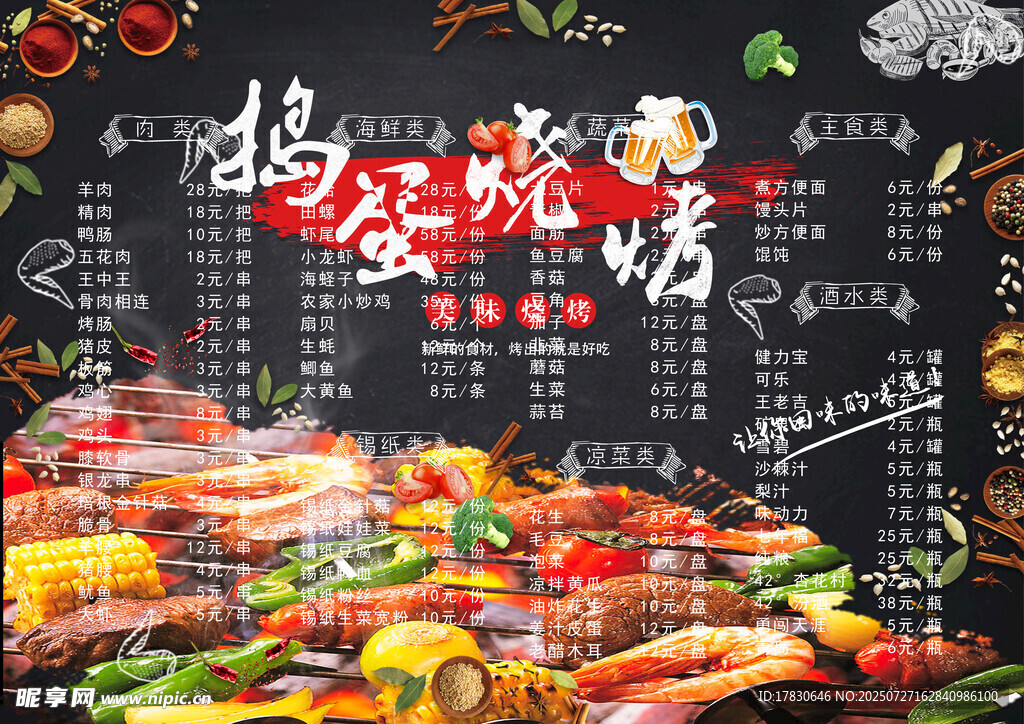 烧烤菜单
