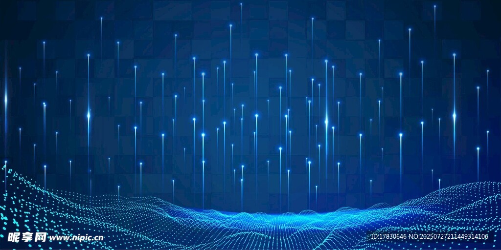 科技感蓝色数字波动背景