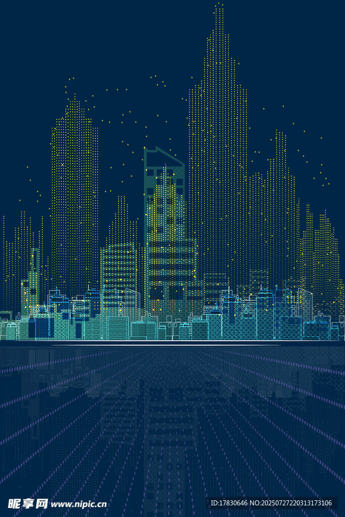 梦幻夜光城市天际线