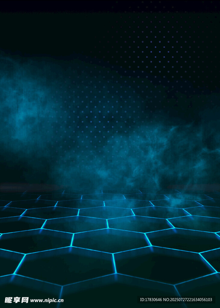 科技感六边形蓝色背景纹理