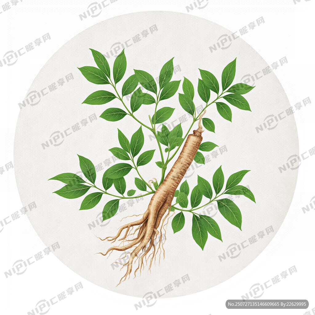 白色背景一株的黄芪