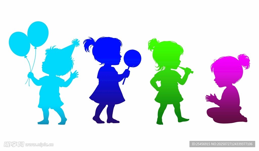 卡通女孩剪影