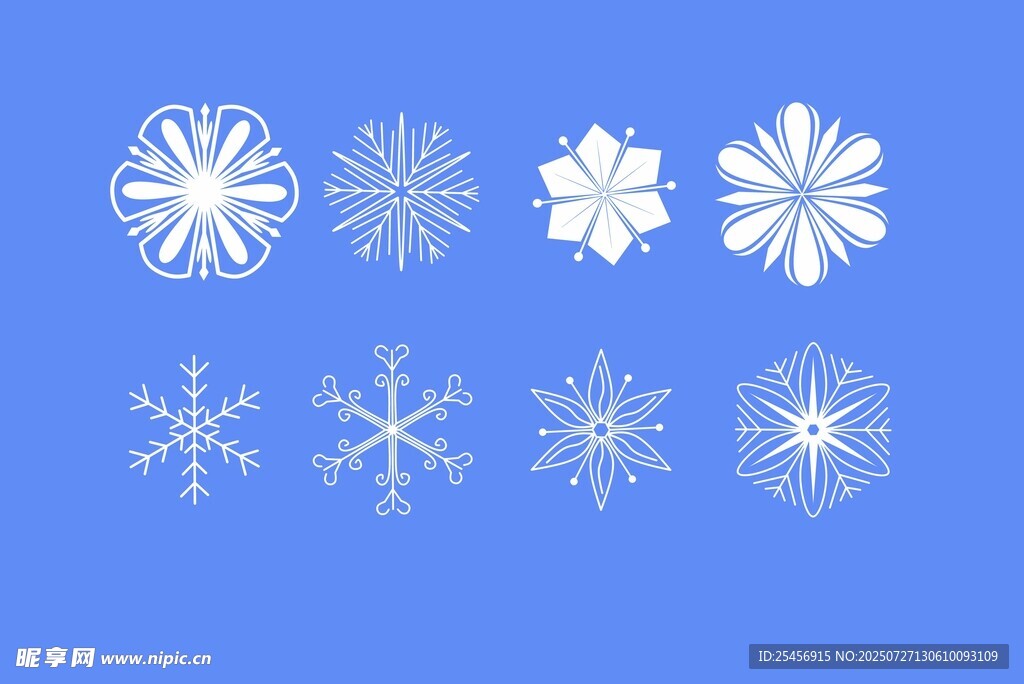 蓝色雪花图案