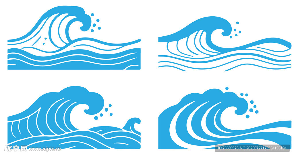 多样蓝色海浪图