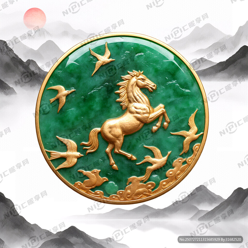 金包玉 马踏飞燕造型 3D渲染