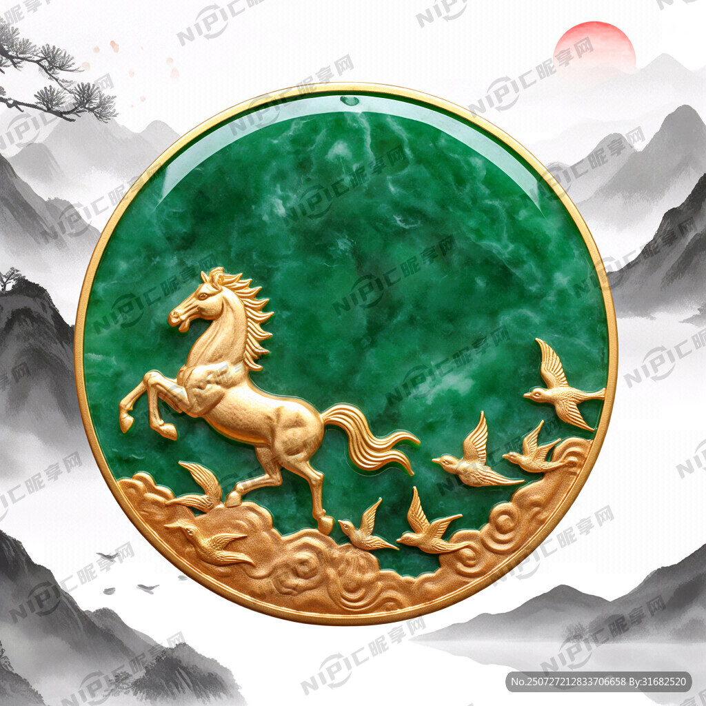 金包玉 马踏飞燕造型 3D渲染