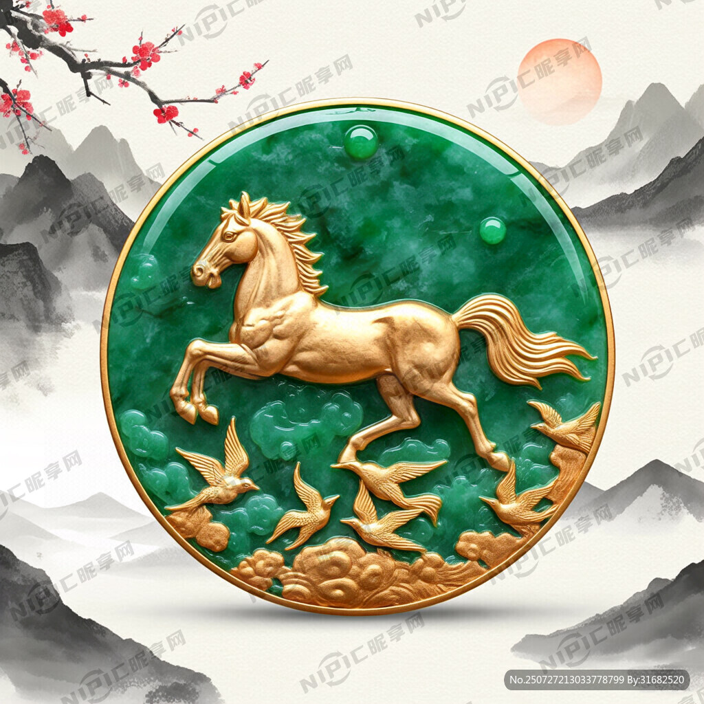 金包玉 马踏飞燕造型 3D渲染