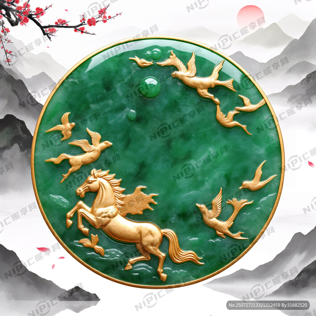 金包玉 马踏飞燕造型 3D渲染