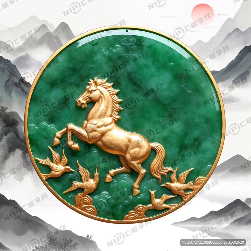 金包玉 马踏飞燕造型 3D渲染