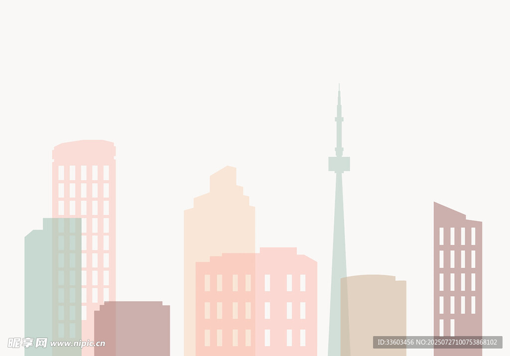 简约城市天际线插画