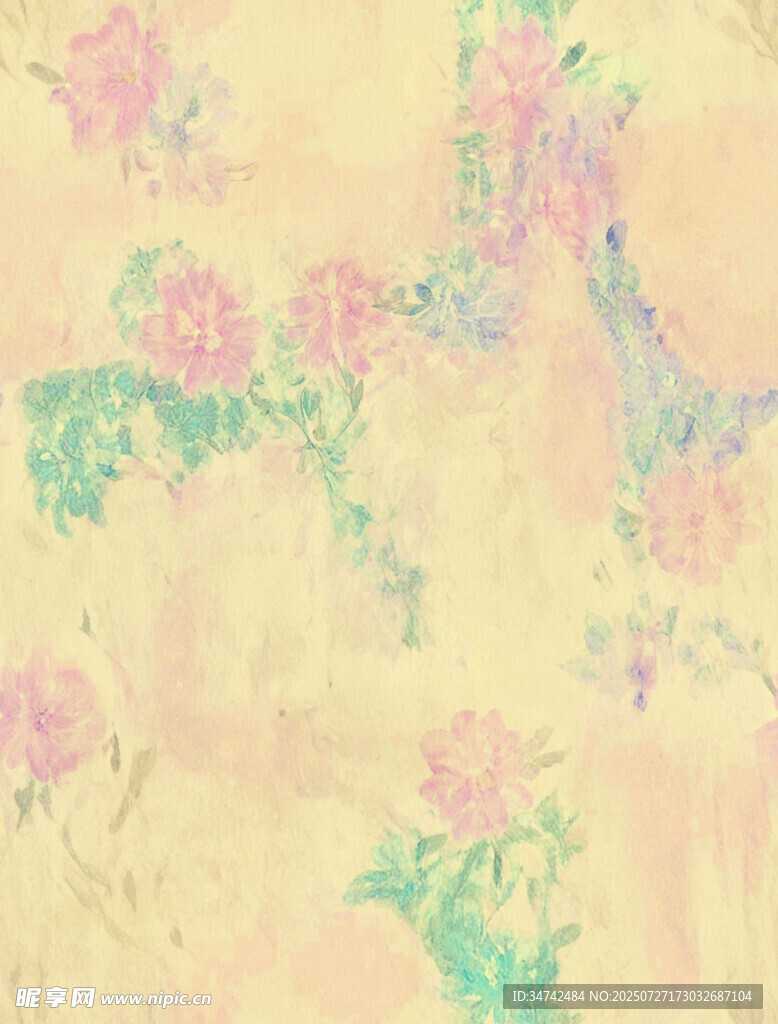 梦幻花卉抽象背景图案