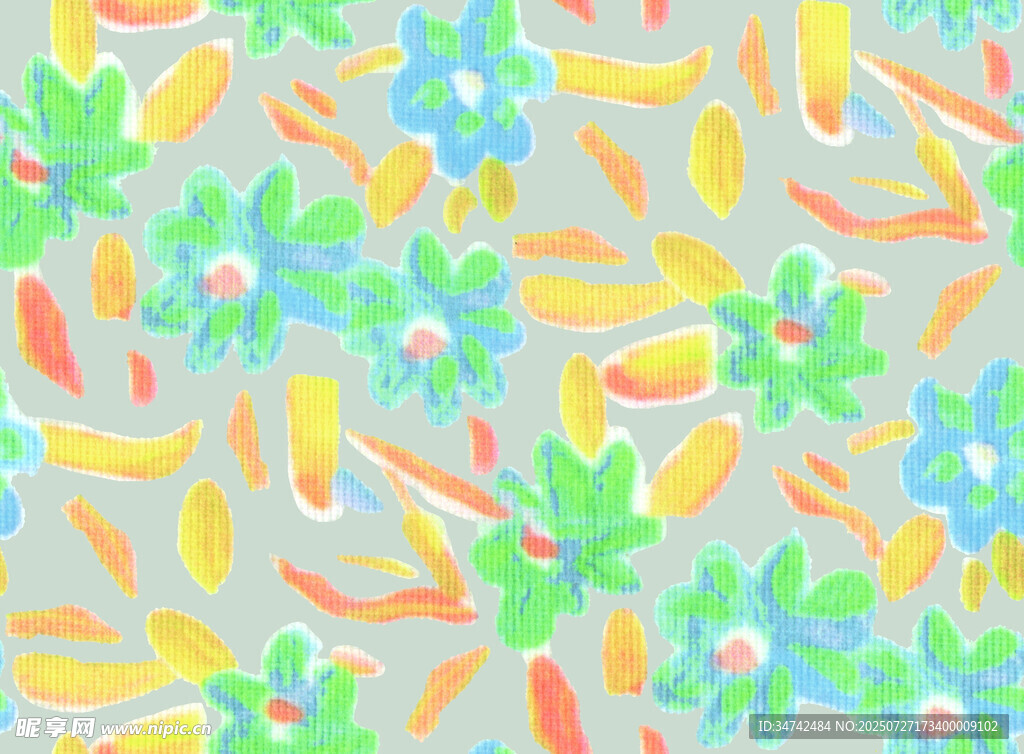 多彩花卉水果图案背景