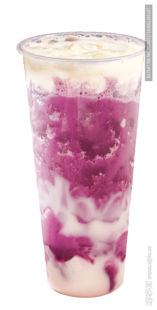 紫薯芋泥奶茶饮品特写