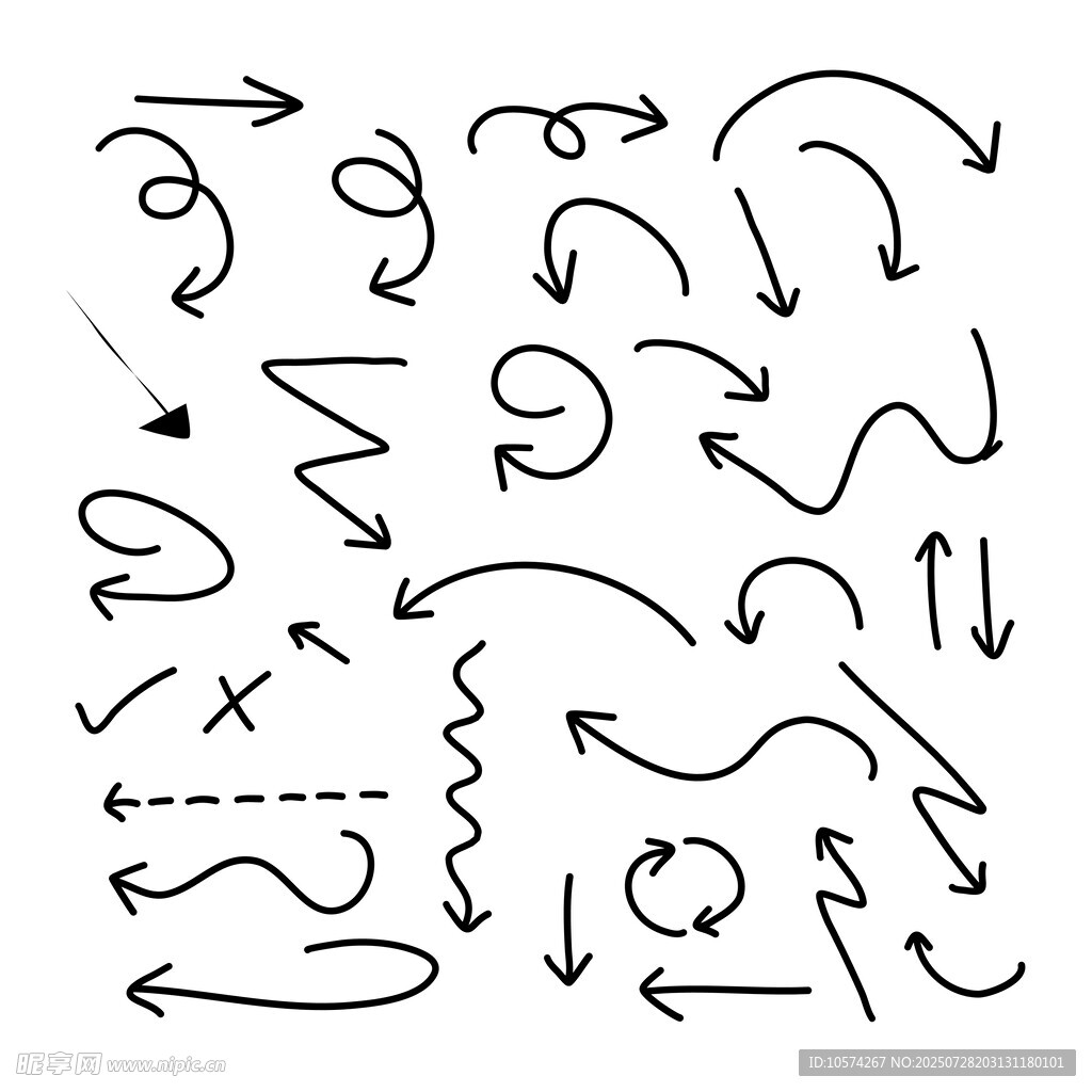 多样手绘箭头图案集合
