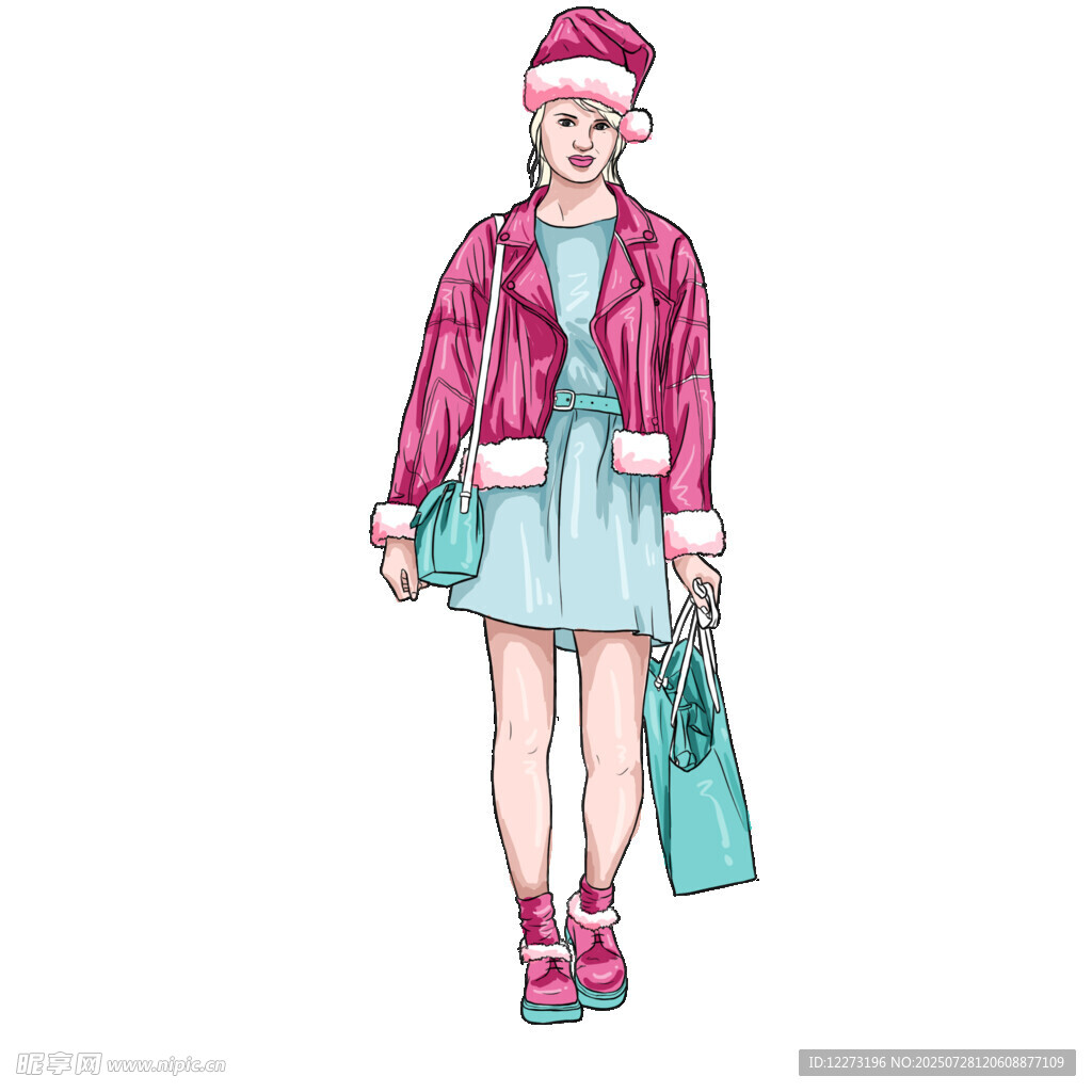 时尚少女穿搭造型展示