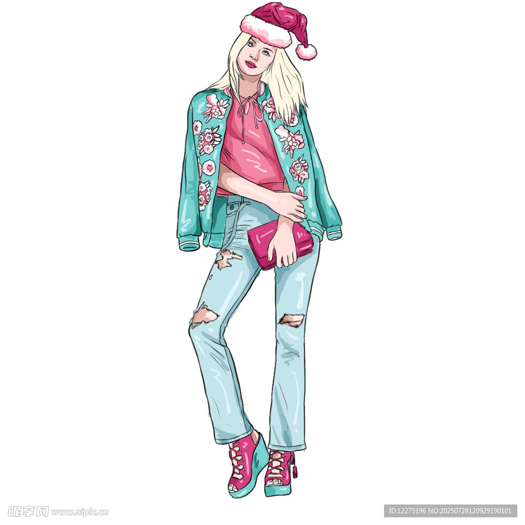 时尚潮酷女孩穿搭造型