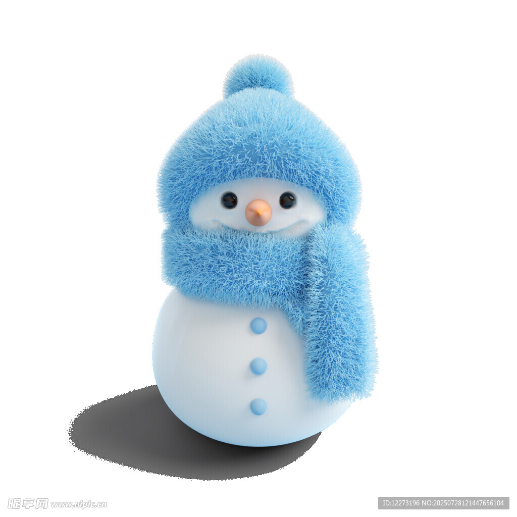 蓝色毛绒雪人玩偶