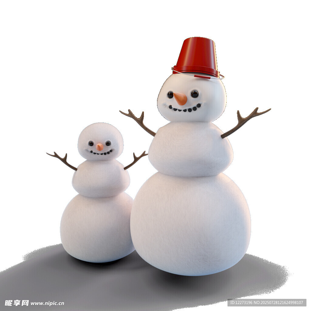 可爱双雪人造型展示