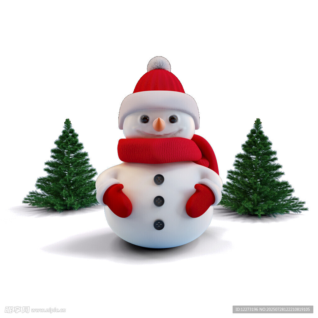 圣诞雪人伴双松