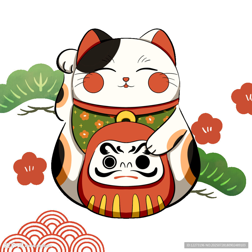 招财猫插画 