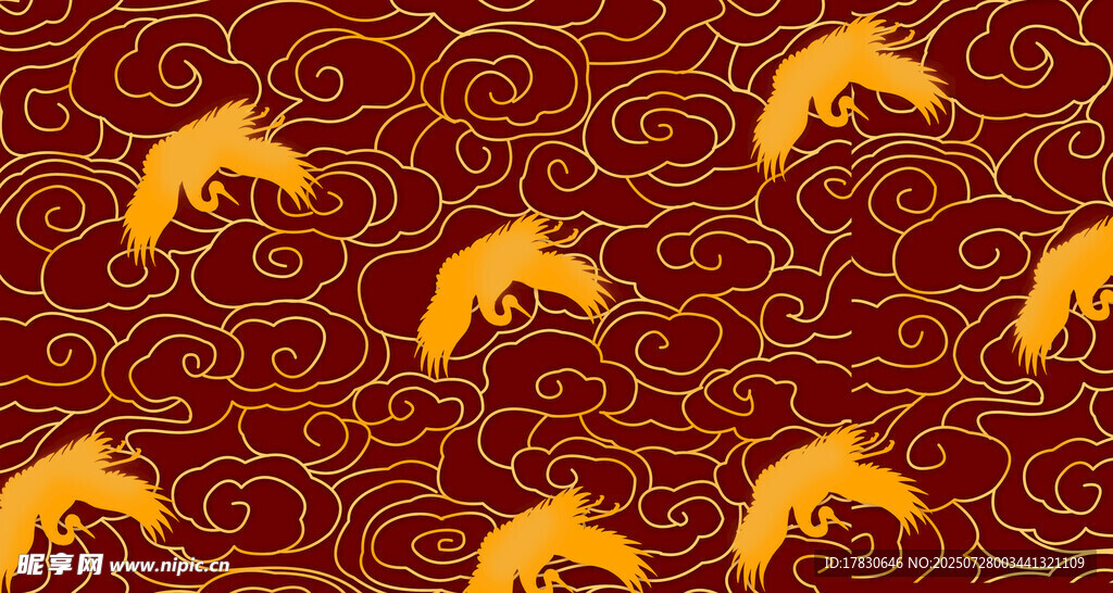 金色骏马花纹图案背景