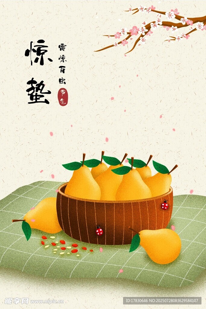 惊蛰时节的黄桃与美景
