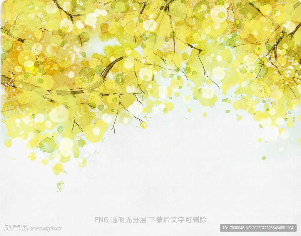 金黄树叶背景图