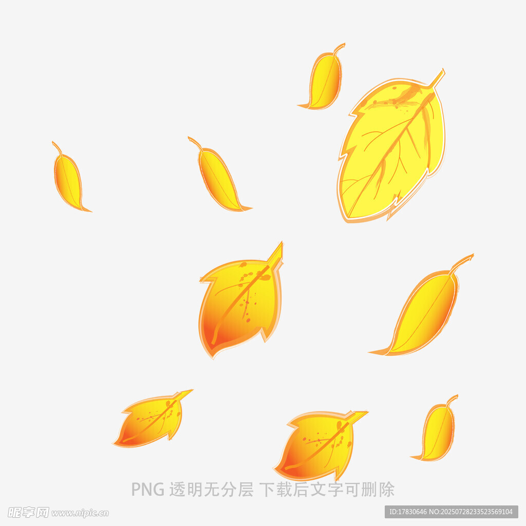 飘落的金黄秋叶
