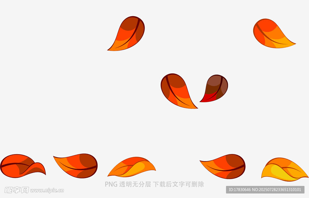 飘落的多彩秋叶