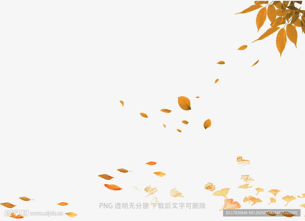 飘落的金黄秋叶背景图