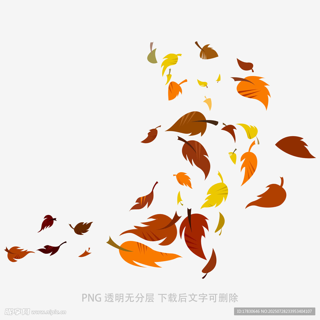 飘落的多彩秋叶