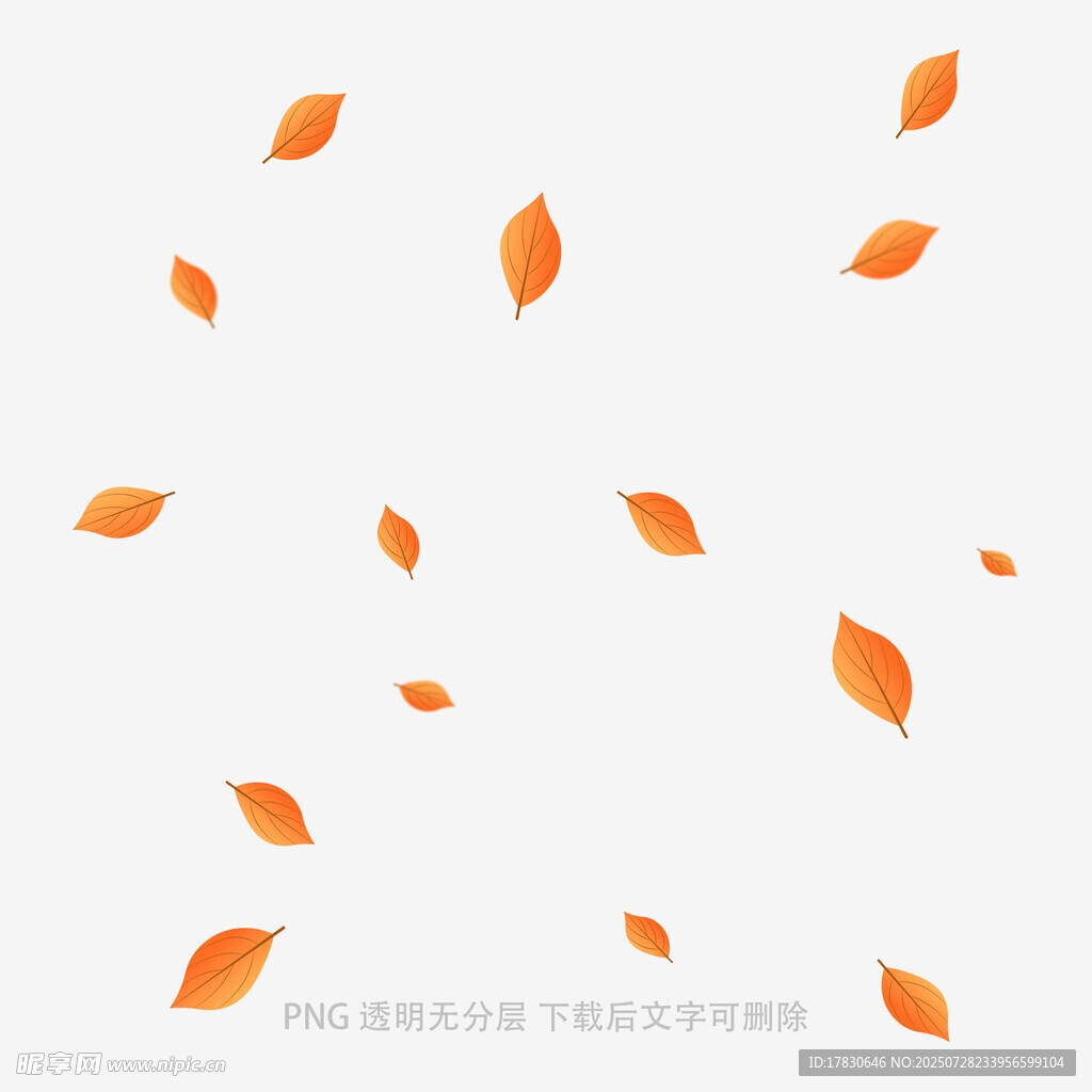 飘落的橙色树叶背景图
