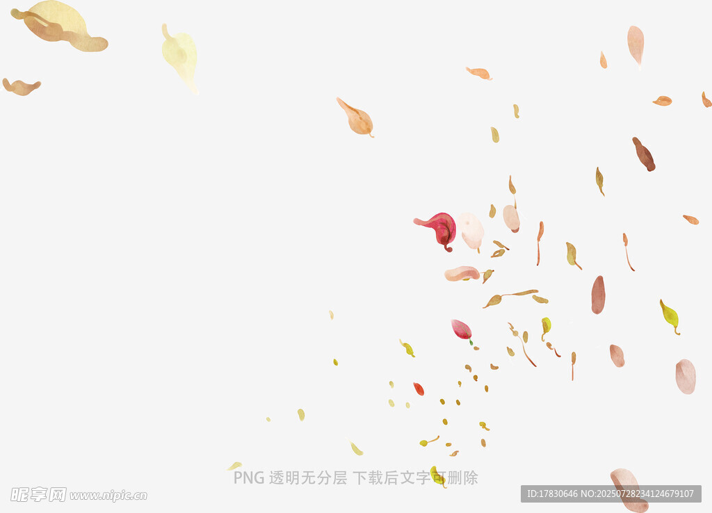 飘落的多彩秋叶