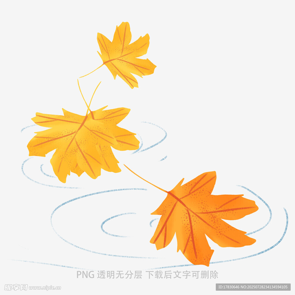 飘落秋叶泛起圈圈涟漪