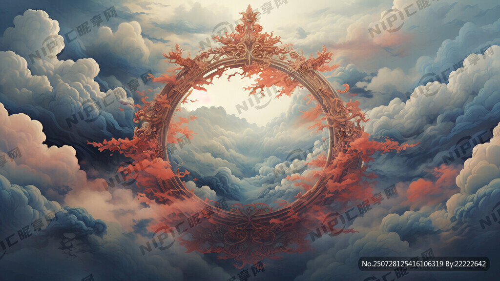 祥云 云雾仙镜 插画