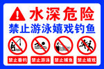 水深危险标示牌