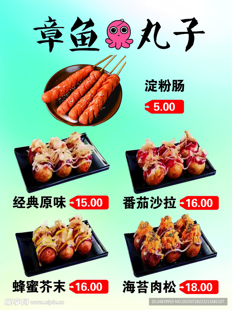 章鱼丸子美食展示