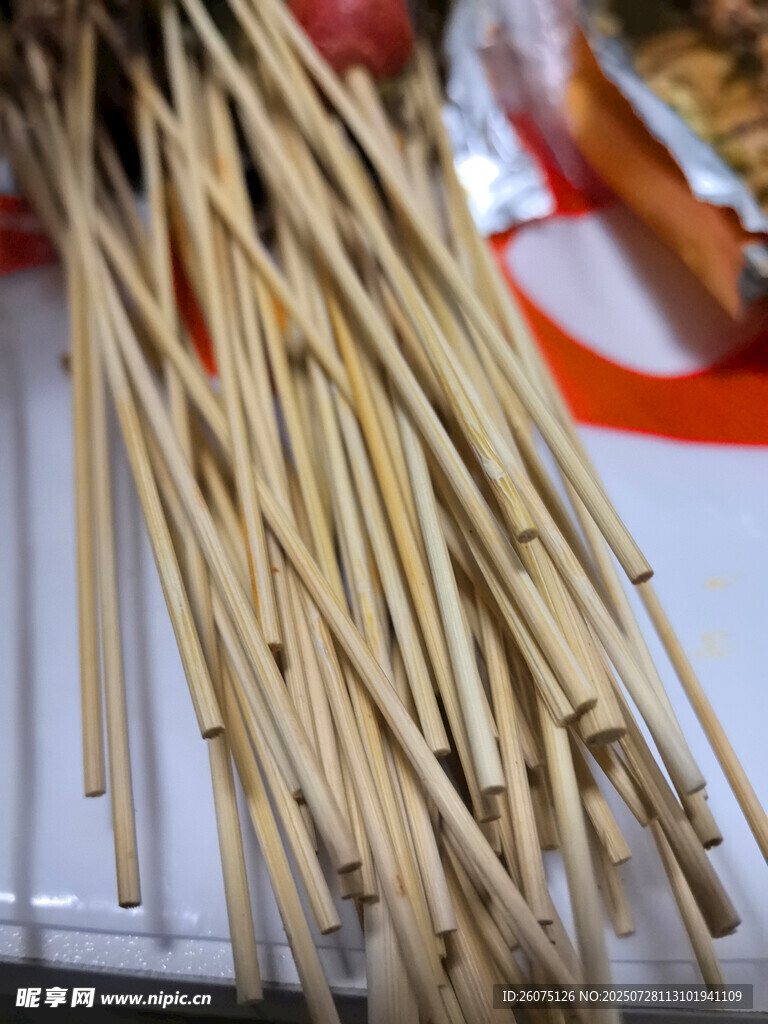 竹签特写