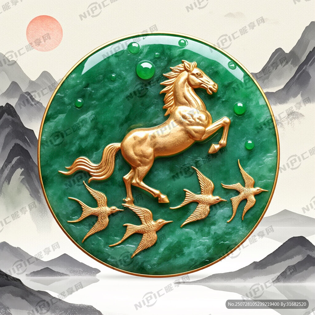 金包玉 马踏飞燕造型 3D渲染