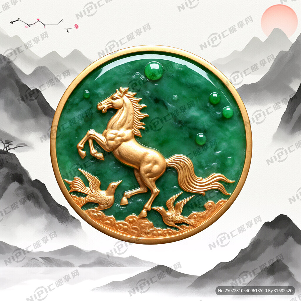 金包玉 马踏飞燕造型 3D渲染