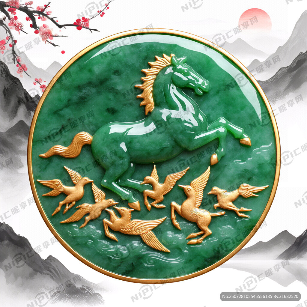金包玉 马踏飞燕造型 3D渲染