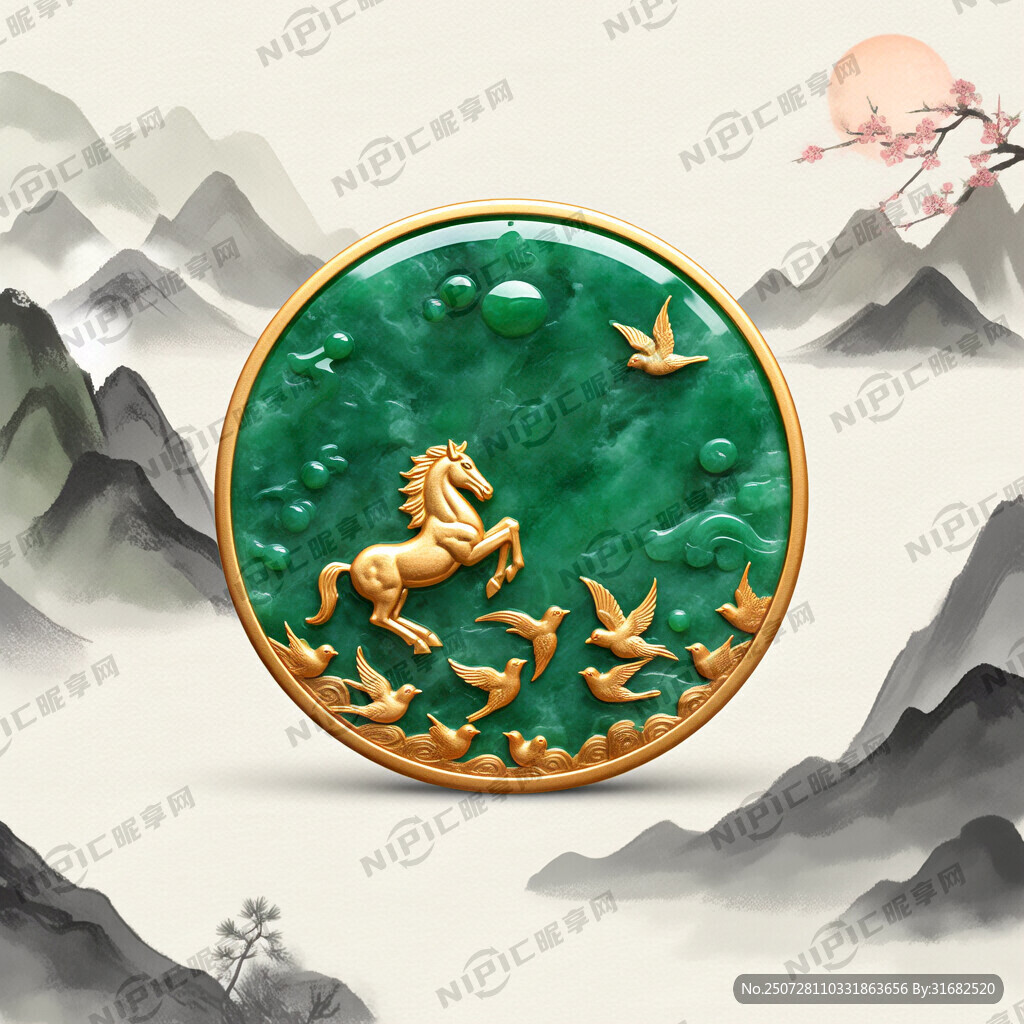 金包玉 马踏飞燕造型 3D渲染