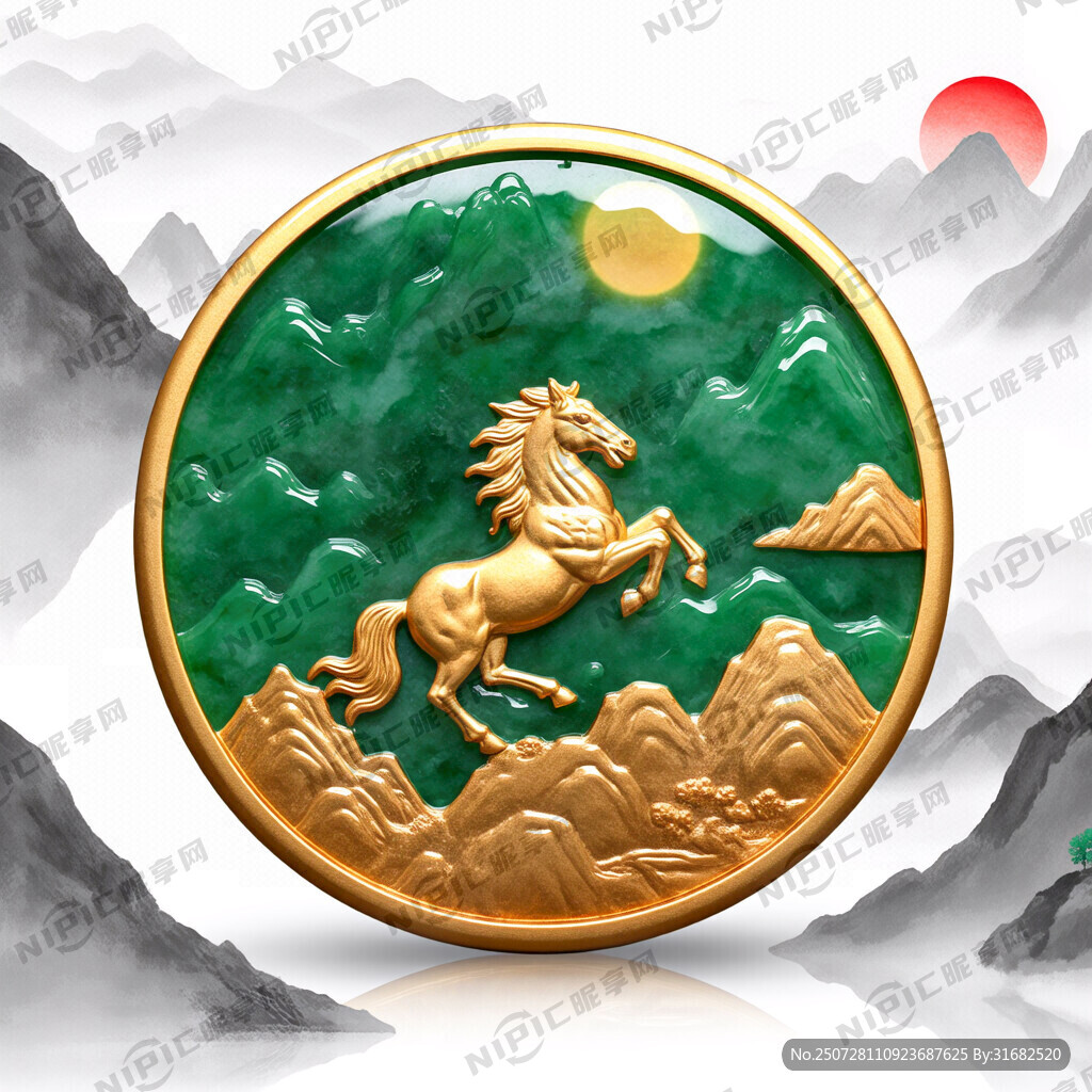 金包玉 八骏图造型 3D渲染