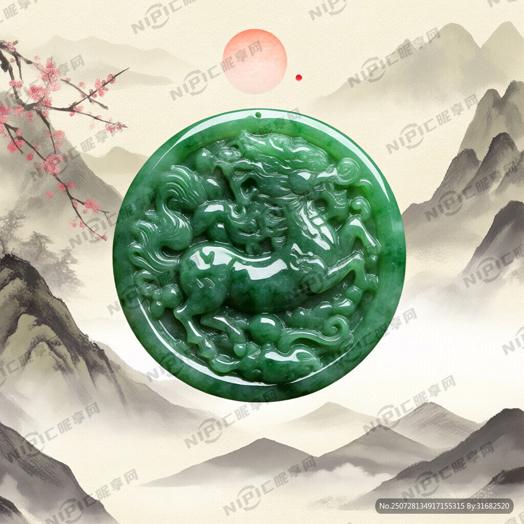 金包玉 龙马戏珠造型 3D渲染