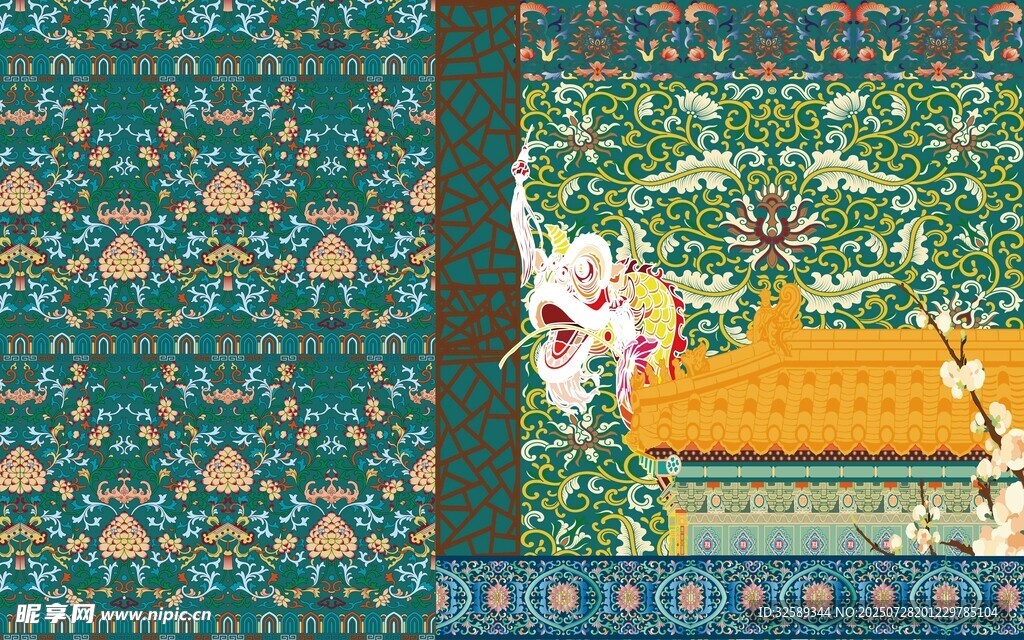 中式古典风景插画