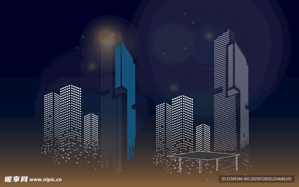未来都市夜景科幻建筑